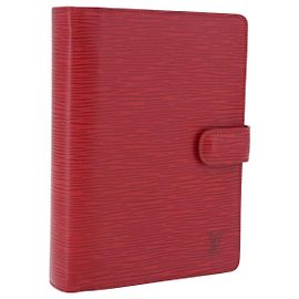LOUIS VUITTON Epi Agenda MM Day Planner Cover Red R20047 LV Auth SW2682