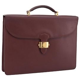 Borsa business CARTIER Must Line in pelle Bordeaux Gold Auth bs36958