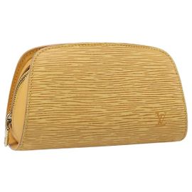 LOUIS VUITTON Epi Dauphine PM Pouch Yellow M48449 LV Auth hk4081