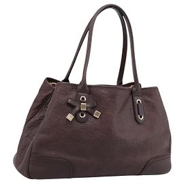 Bolso Tote GUCCI GuccissimaGG de cuero marrón oscuro y tono dorado 163805 Auth 200808V