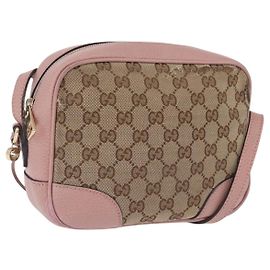 Borsa a tracolla GUCCI GG Canvas Beige Gold 449413 Auth mr2883