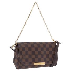 LOUIS VUITTON Damier Ebene Favorit PM Shoulder Bag 2way N41276 LV Auth ka6018V