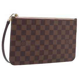 LOUIS VUITTON Damier Ebene Neverfull MM Pouch LV Auth 199983