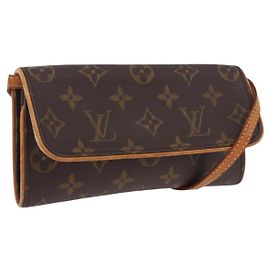 LOUIS VUITTON Monogram Pochette Twin PM Shoulder Bag M51854 LV Auth ka6047