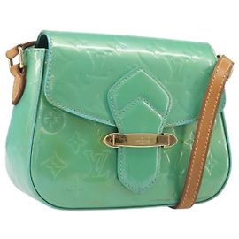 LOUIS VUITTON Monogram Vernis Bell Flower PM Blue Lagon M91730 LV Auth 199500
