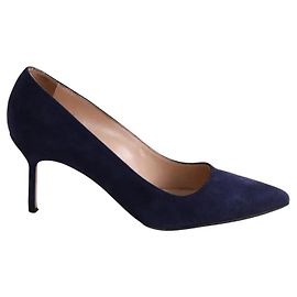 Manolo Blahnik Absatzschuhe aus Wildleder Marineblau