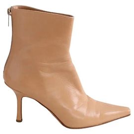 Jimmy Choo Beige Leather Ankle Boots