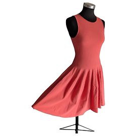 Alexander McQueen Strickkleid Godet Korallenrot