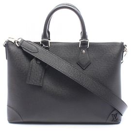 Pasta Slim Louis Vuitton em couro Taiga Noir