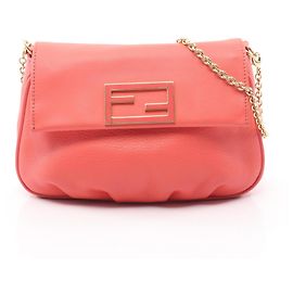 Borsa a tracolla Fendi in pelle rosa