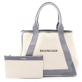 Balenciaga Navy Cabas Tote Bag
