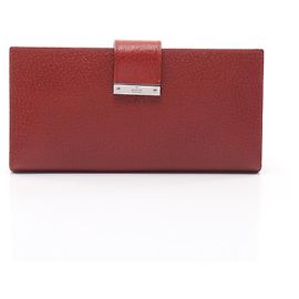 Portafoglio lungo bi-fold Gucci in pelle rossa