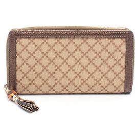 Portafoglio lungo rotondo Gucci Diamante Bamboo