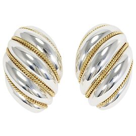 Autre Marque Orecchini a clip Tiffany & Co. Twist in oro giallo 18K e argento