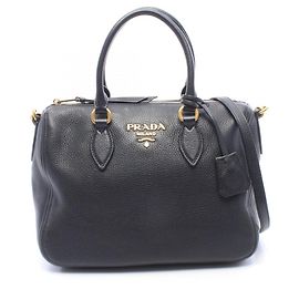 Prada Black Leather 2-Way Handbag