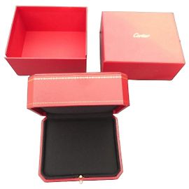 Cartier Red and Gold Leather Jewelry Box