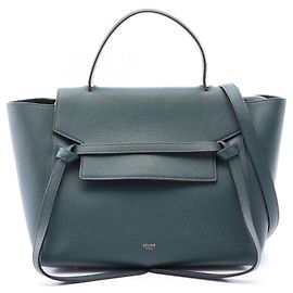 Céline Belt Bag Mini aus grünem Leder