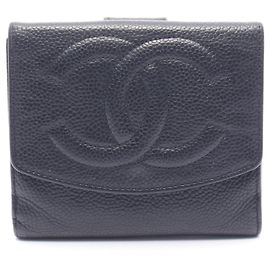 Portefeuille bi-fold Chanel Coco Mark en noir