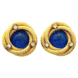 Orecchini a clip Chanel Blue and Gold