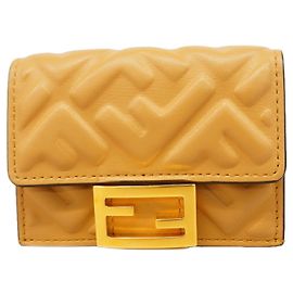 Fendi Brown Leather Tri-fold Wallet