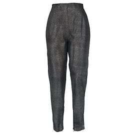 Pantaloni Genny 80s in camoscio nero e argento