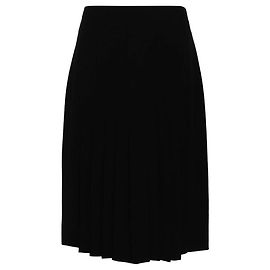 Falda Chanel de lana negra plisada