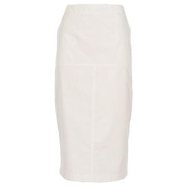 Jupe midi en coton blanc N°21