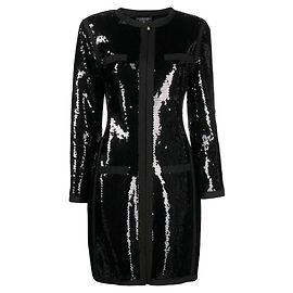 Chanel Mantel schwarz mit Pailletten