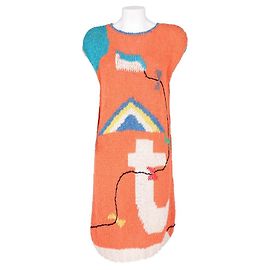 Autre Marque Abito Touche 80s in maglia di lino e cotone arancione