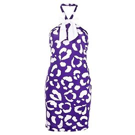 Vestido Moschino de Viscosa con Lunares Morados y Blancos