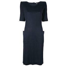 Emanuel Ungaro Midi Kleid aus Baumwollmischung Blau