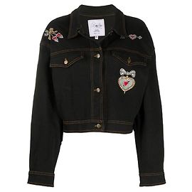Autre Marque Chaqueta de denim de algodón negro Oppio años 80
