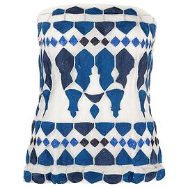 Autre Marque Top palabra de honor Etoile 90s de seda y tul azul