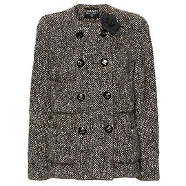 Casaco Chanel de lã bouclé multicolor