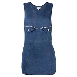 Top sem mangas Versus by Gianni Versace em algodão azul