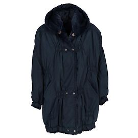 Giacca Fendissime Blu con Fodera in Ecopelliccia