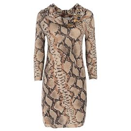 Vestido Blumarine de punto de lana estampado animal