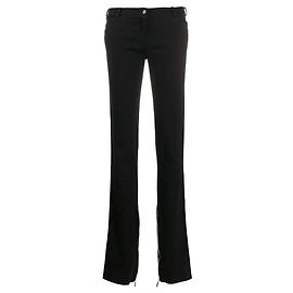 Calças Slim Fit de Algodão Preto Versace