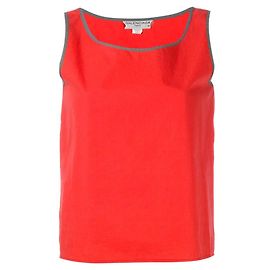 Top senza maniche in cotone rosso Balenciaga