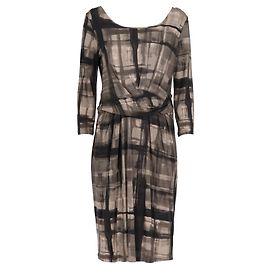 Vestido midi Max Mara de mezcla de seda estampado gris
