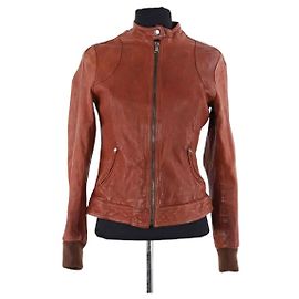 Chaqueta de cuero marrón Dolce & Gabbana