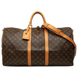 Borsa da viaggio Louis Vuitton Monogram Keepall Bandouliere 55 Marrone