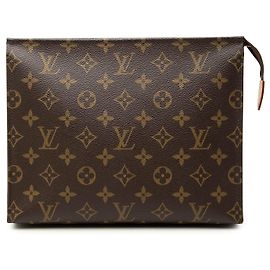Louis Vuitton Monogram Toiletry Pouch 26 Clutch Bag braun