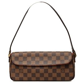 Borsa a tracolla Louis Vuitton Recoleta in Damier Ebene marrone