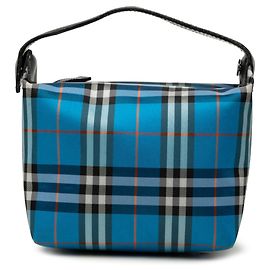 Borsa a mano Burberry Mini House Check Canvas Blu