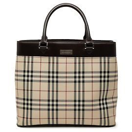 Borsa Tote Burberry House Check Canvas Beige