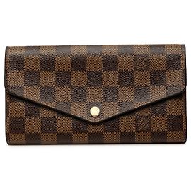 Louis Vuitton Damier Ebene Sarah Long Wallet Brown