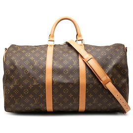 Borsa da viaggio Louis Vuitton Monogram Keepall Bandouliere 50 Marrone
