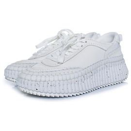 Chloé Chloe, baskets plateforme nama en cuir avec surpiqûres