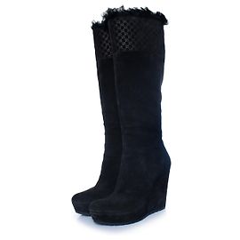 Gucci, botines de cuña en ante Microguccissima